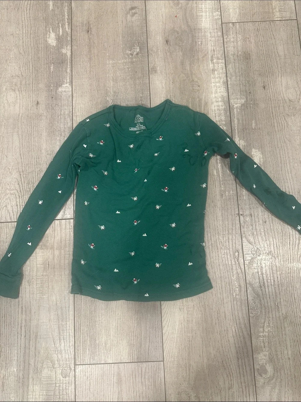 Wondershop Green Kids Pajama Set with Tiny White and Red Accents
